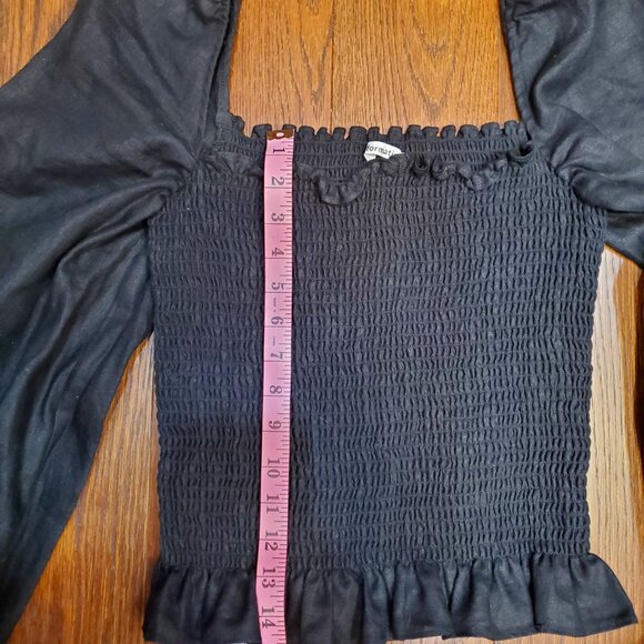 Reformation Black Smocked Blouse - Picture 7 of 12